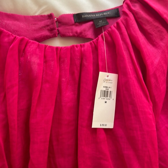 Banana Republic Ramie Open Back Dress Dark Magenta NWT Size Medium - Picture 3 of 4